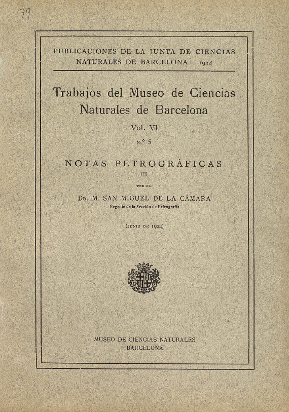 Imagen de portada del libro Notas petrográficas III