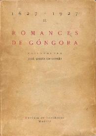 Imagen de portada del libro Romances de Góngora