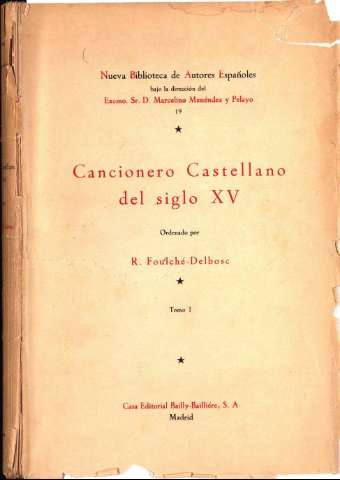 Imagen de portada del libro Cancionero castellano del siglo XV