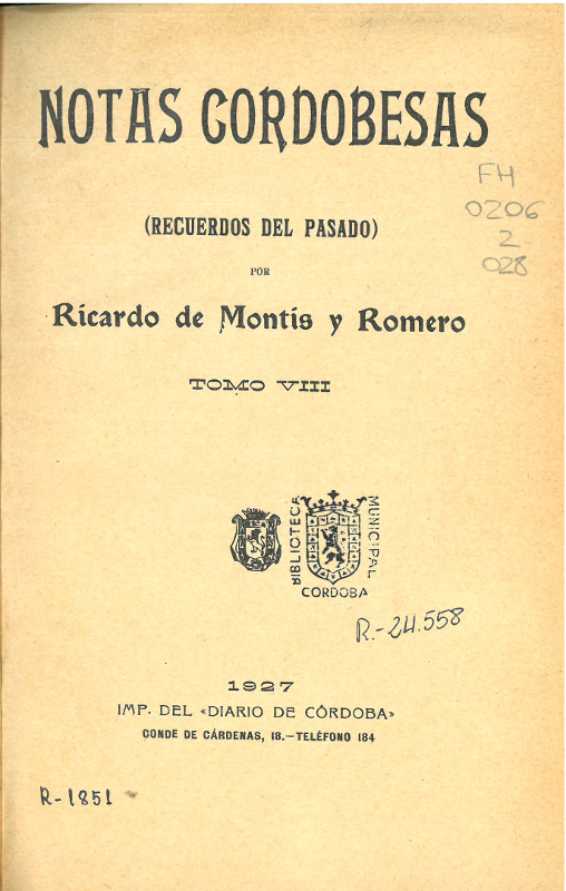 Imagen de portada del libro Notas cordobesas