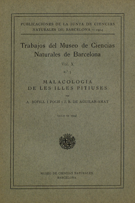 Imagen de portada del libro Malacologia de les illes Pitiüses