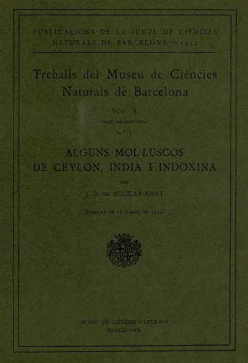 Imagen de portada del libro Alguns mol·luscos de Ceylon, India e Indochina