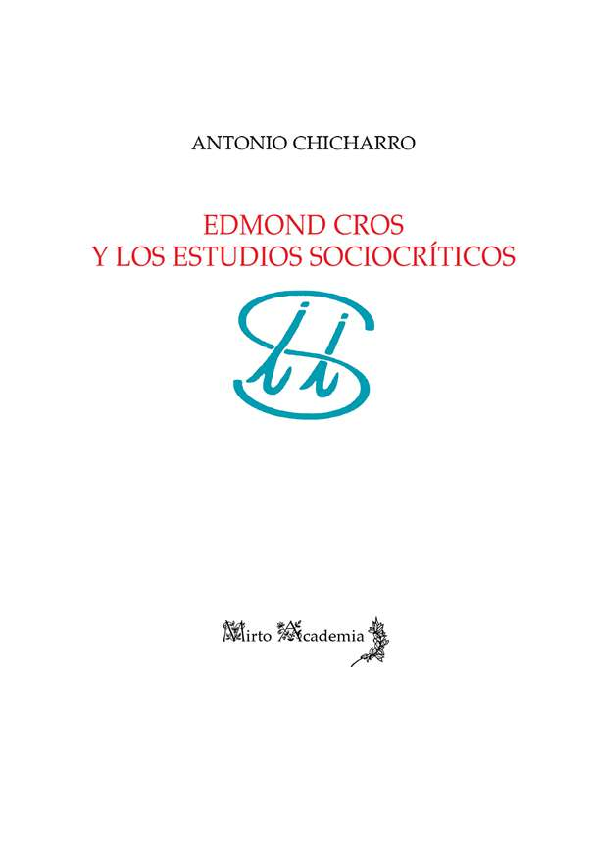 Imagen de portada del libro Edmond Cros y los estudios sociocríticos