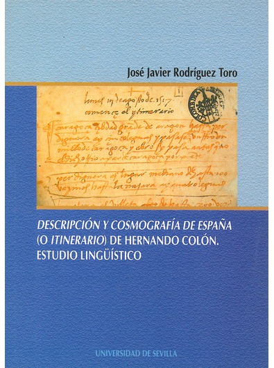 Imagen de portada del libro "Descripción y cosmografía de España" (o itinerario) de Hernando Colón