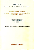 Imagen de portada del libro Discurso sobre el discurso. Oralidad y escritura en la cultura jurídica de la España liberal