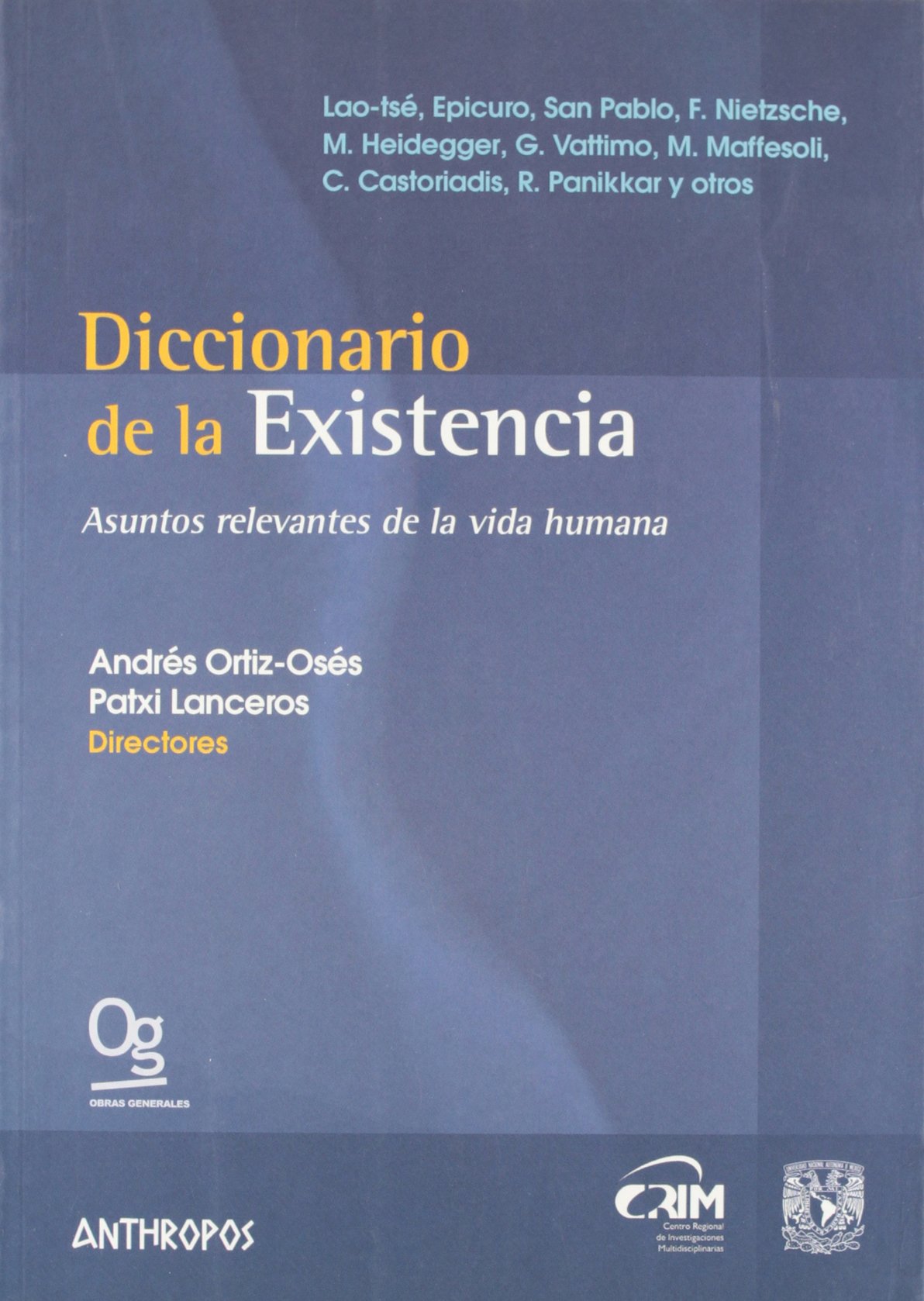 Imagen de portada del libro Diccionario de la existencia