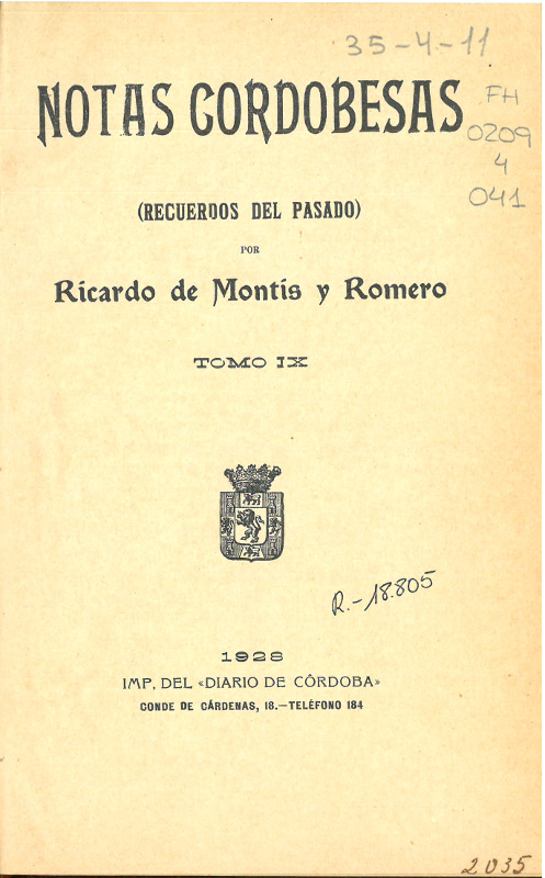 Imagen de portada del libro Notas cordobesas