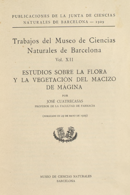 Imagen de portada del libro Estudios sobre la flora y la vegetación del Macizo de Mágina