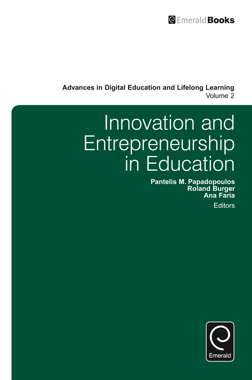 Imagen de portada del libro Innovation and entrepreneurship in education