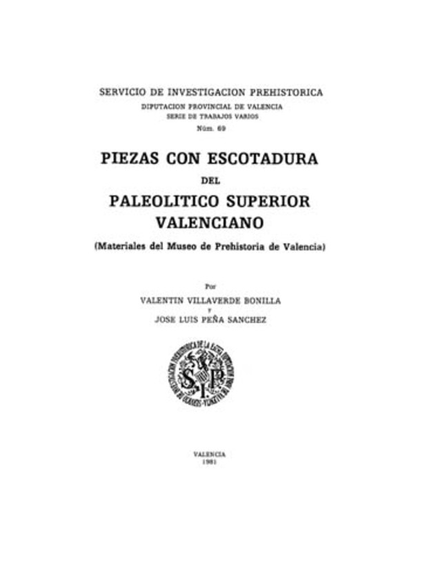 Imagen de portada del libro Piezas con escotadura del Paleolítico Superior Valenciano