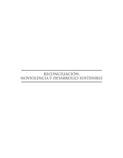 Imagen de portada del libro Reconciliación, noviolencia y desarrollo sostenible