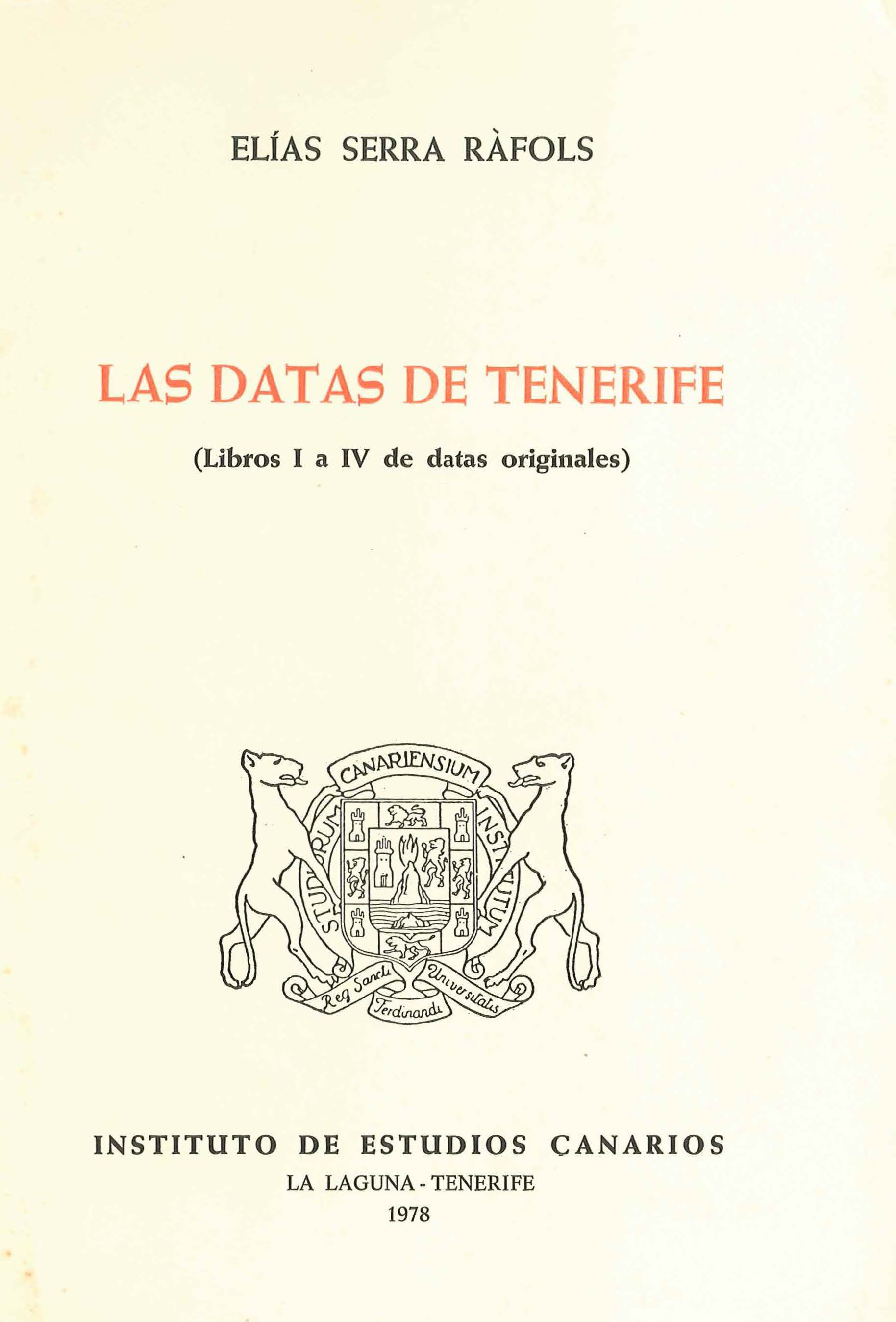 Imagen de portada del libro Las datas de Tenerife