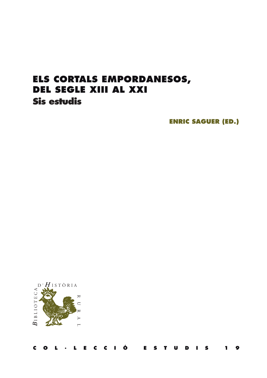 Imagen de portada del libro Els Cortals empordanesos, del segle XIII al XXI