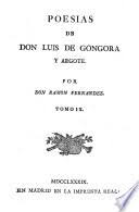 Imagen de portada del libro Poesias de Don Luis de Gongora y Argote