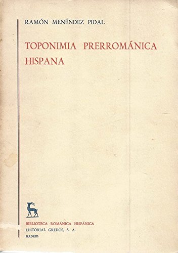 Imagen de portada del libro Toponimia prerrománica hispana