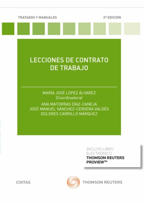 Imagen de portada del libro Lecciones de contrato de trabajo