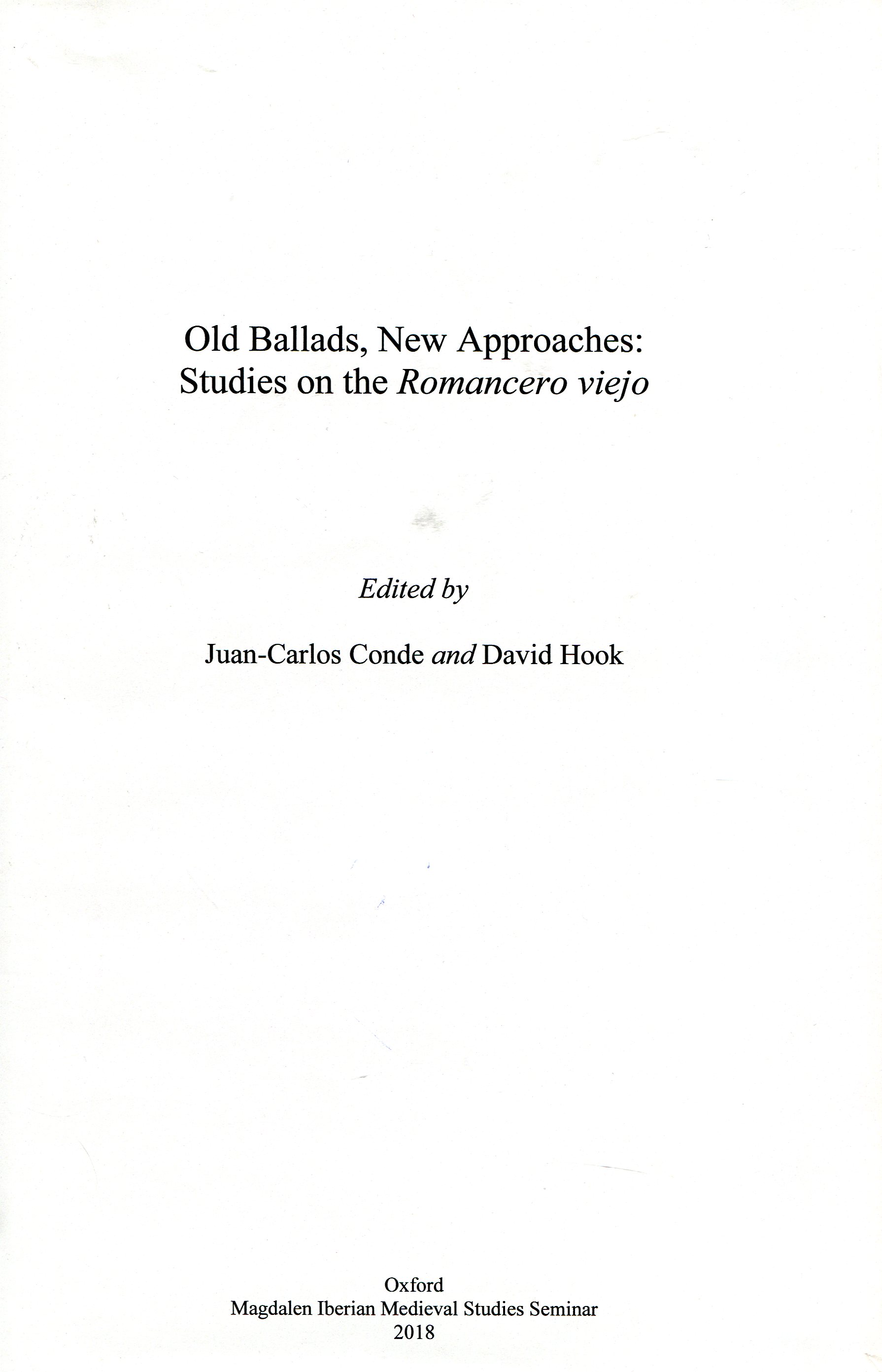 Imagen de portada del libro Old ballads, new approaches