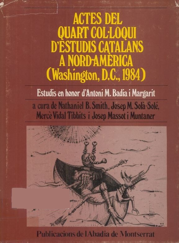 Imagen de portada del libro Actes del Quart Col.loqui d'Estudis Catalans a Nord-America