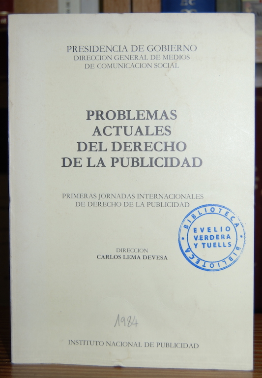 Imagen de portada del libro Problemas actuales del derecho de la publicidad
