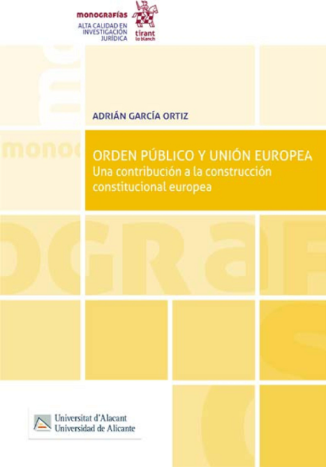 Imagen de portada del libro Orden público y Unión Europea