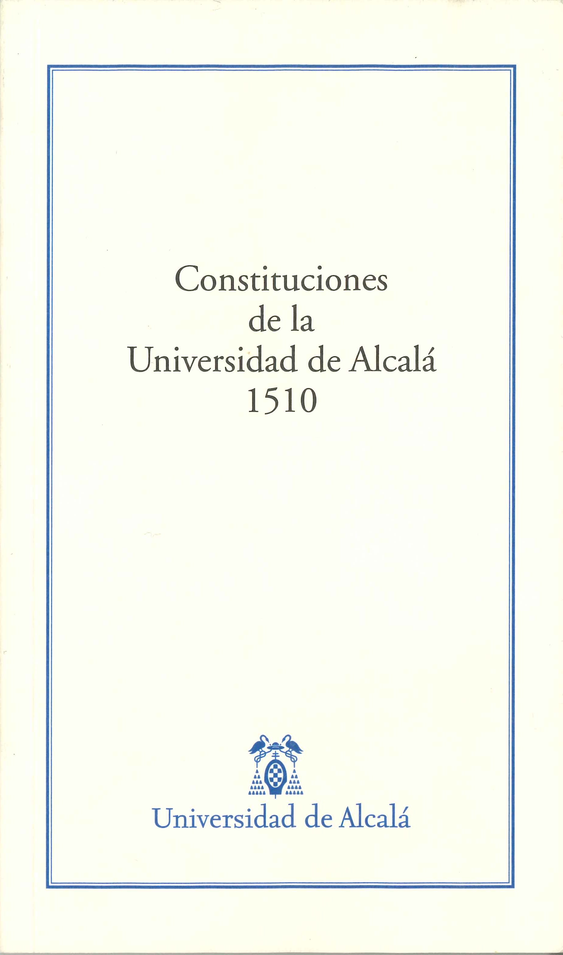 Imagen de portada del libro Constituciones de la Universidad de Alcalá, 1510