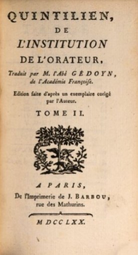 Imagen de portada del libro De l'institution de l'orateur [tome I-IV]