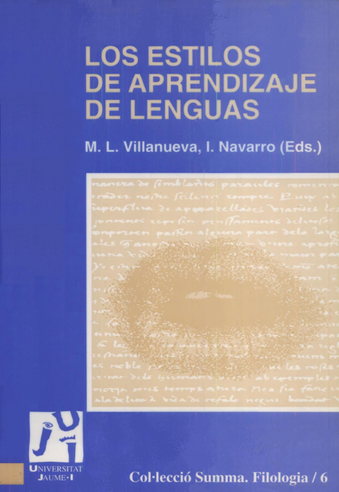 Imagen de portada del libro Los estilos de aprendizaje de lenguas