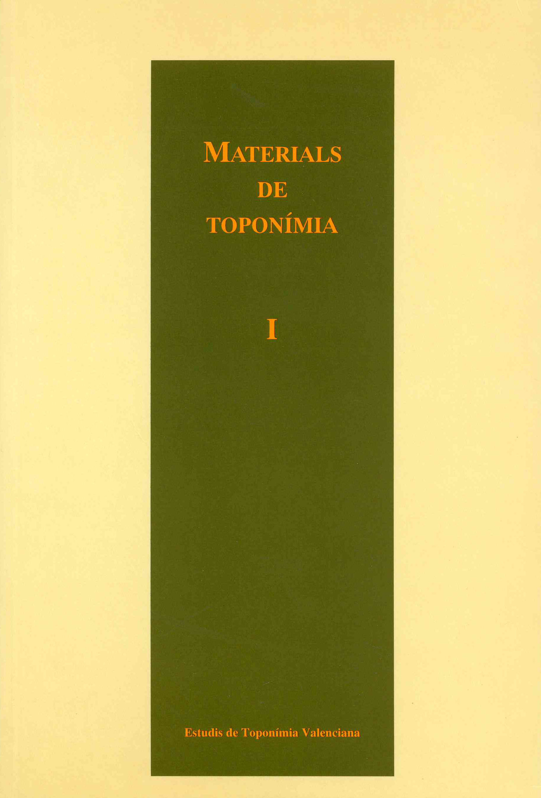 Imagen de portada del libro Materials de toponímia