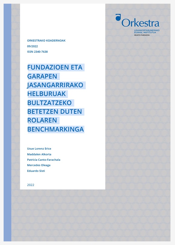 Imagen de portada del libro Fundazioen eta garapen jasangarrirako helburuak bultzatzeko betetzen duten rolaren benchmarkinga