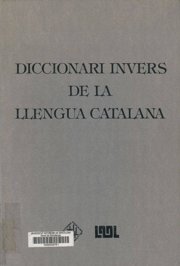 Imagen de portada del libro Diccionari invers de la llengua catalana