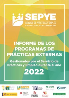 Imagen de portada del libro Informe de los programas de prácticas externas gestionados por el Servicio de Prácticas y Empleo durante el año 2022