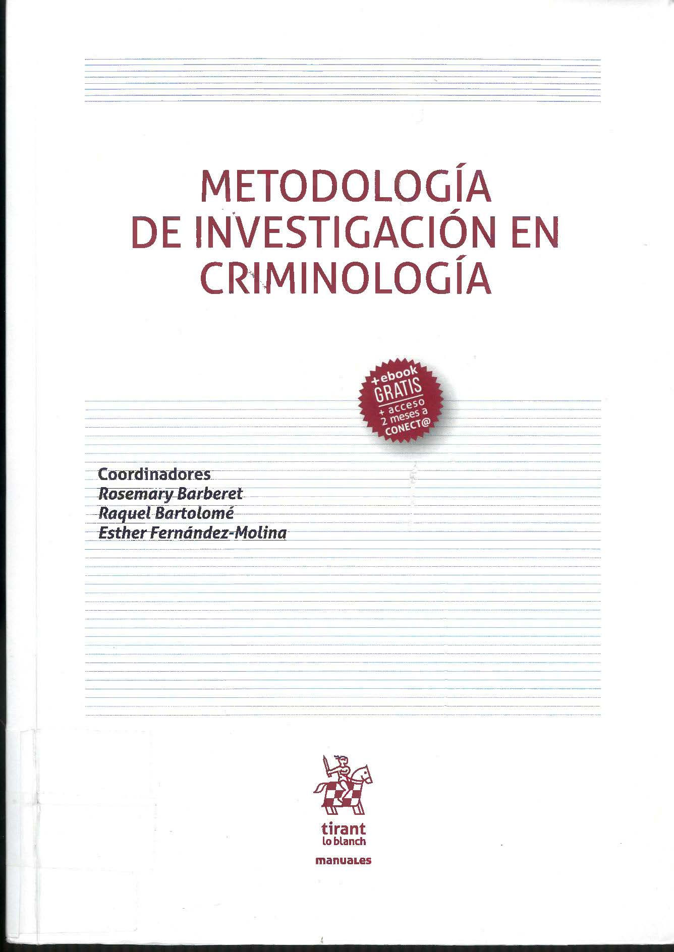 Imagen de portada del libro Metodología de investigación en criminología