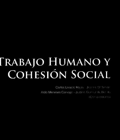 Imagen de portada del libro Trabajo Humano y Cohesión Social