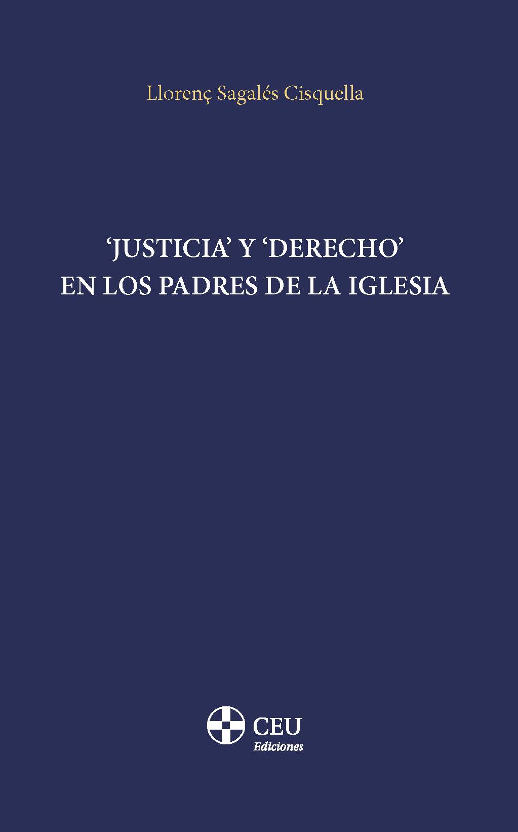 Imagen de portada del libro ‘Justicia’ Y ‘Derecho’ en los Padres de la Iglesia