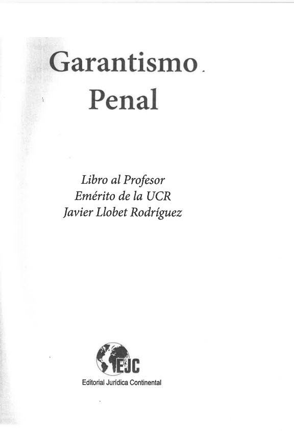 Imagen de portada del libro Garantismo Penal