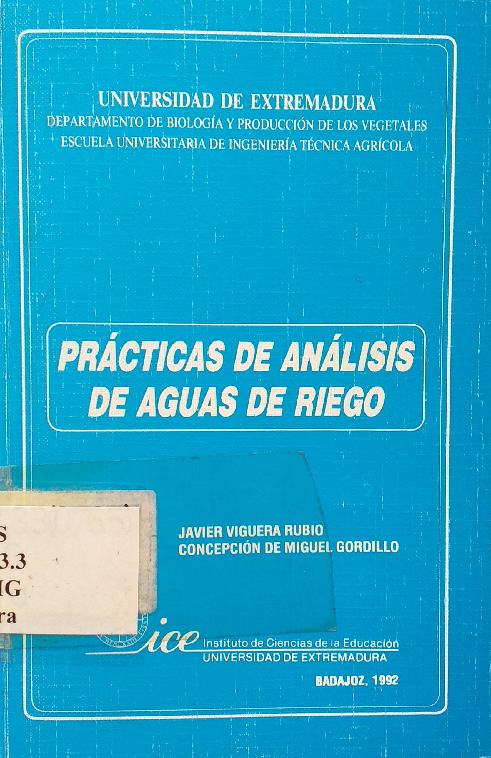 Imagen de portada del libro Prácticas de análisis de aguas de riego