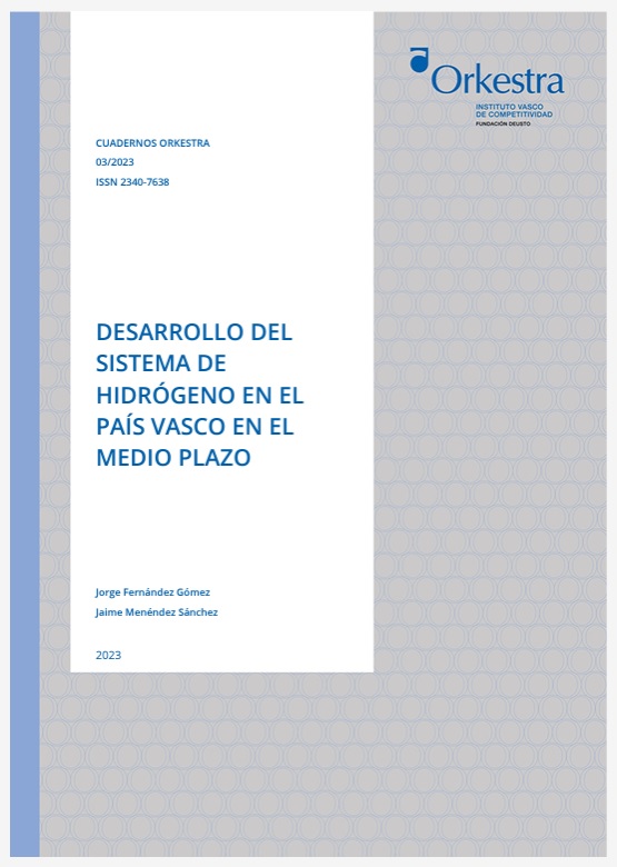 Imagen de portada del libro Desarrollo del sistema de hidrógeno en el País Vasco en el medio plazo