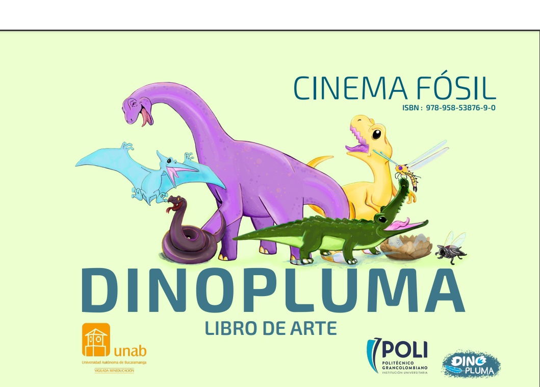Imagen de portada del libro Cinema Fósil. DinoPluma. Libro de arte