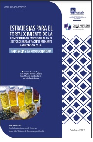 Imagen de portada del libro Estrategias para el fortalecimiento de Competitividad Empresarial en el Sector de Grasas y Aceites mediante la medición de la eficiencia y de la productividad