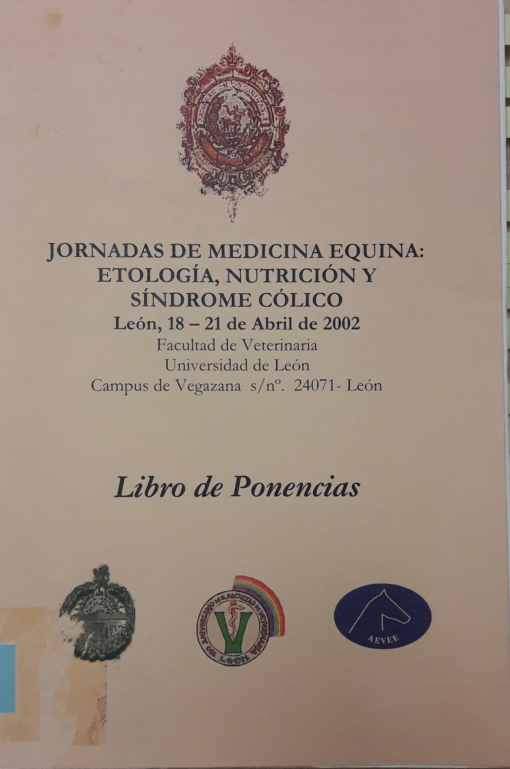 Imagen de portada del libro Jornadas de medicina equina