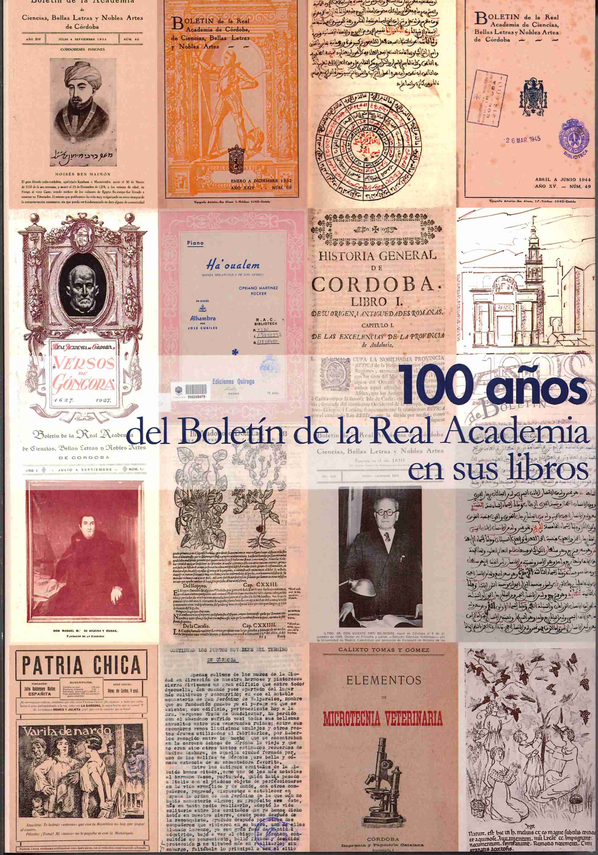 Imagen de portada del libro 100 años del Boletín de la Real Academia de Córdoba en sus libros