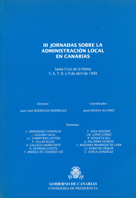 Imagen de portada del libro III Jornadas sobre la administración local en Canarias