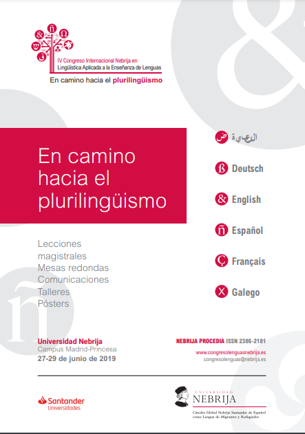 Imagen de portada del libro Actas del IV Congreso Internacional Nebrija en Lingüística Aplicada a la Enseñanza de Lenguas. En camino hacia el plurilingüismo