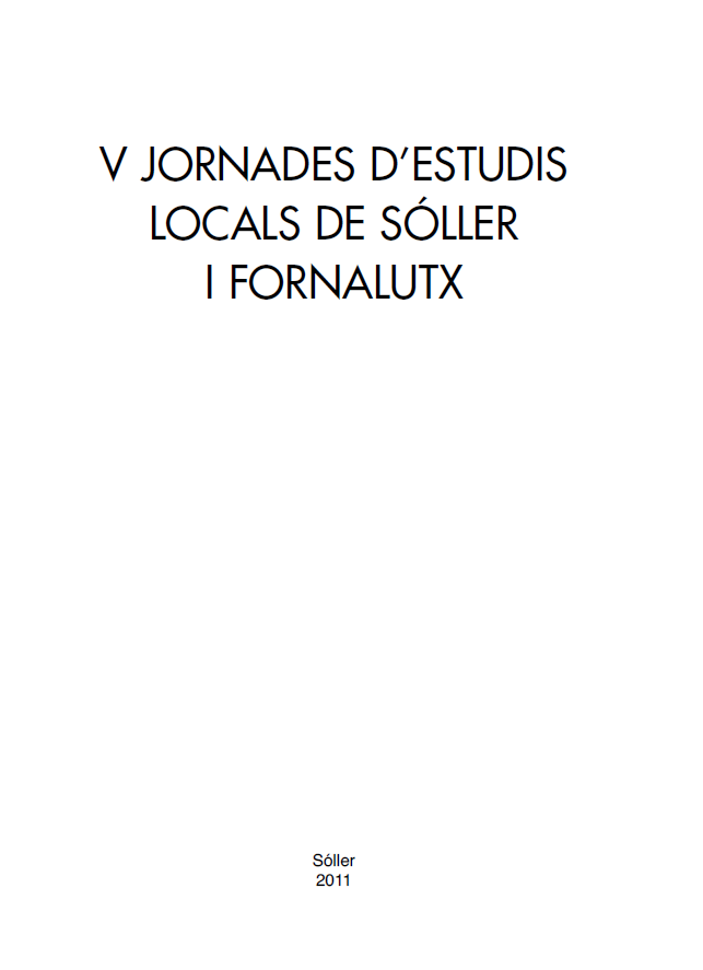 Imagen de portada del libro V Jornades d'Estudis Locals de Sóller i Fornalutx