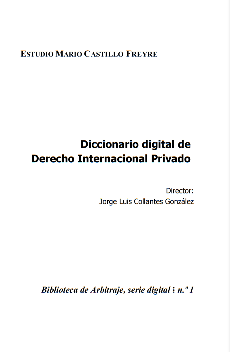 Imagen de portada del libro Diccionario digital de Derecho Internacional Privado