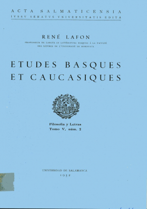 Imagen de portada del libro Études basques et caucasiques