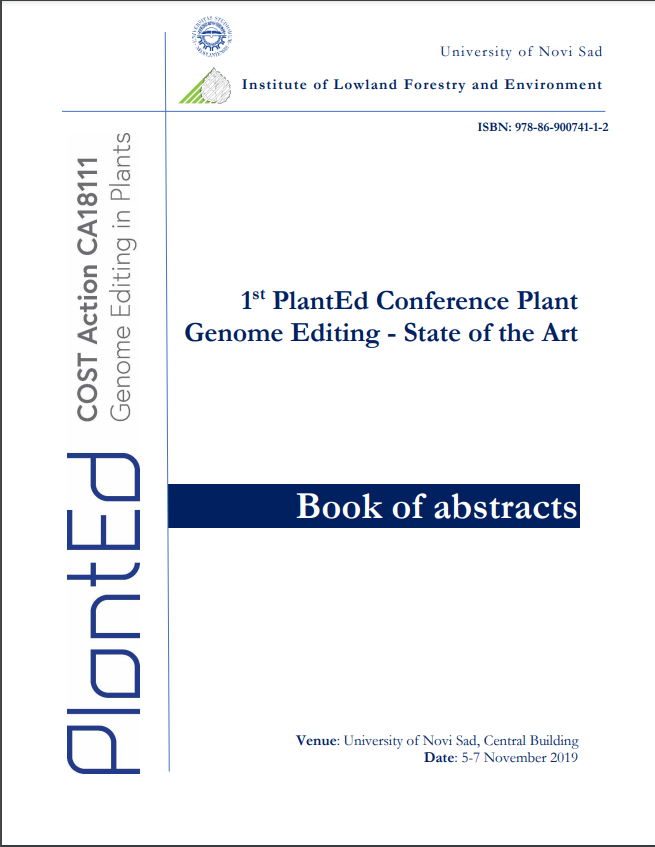 Imagen de portada del libro 1st PlantEd Conference PlantGenome Editing - State of the Art