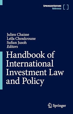 Imagen de portada del libro Handbook of International Investment Law and Policy