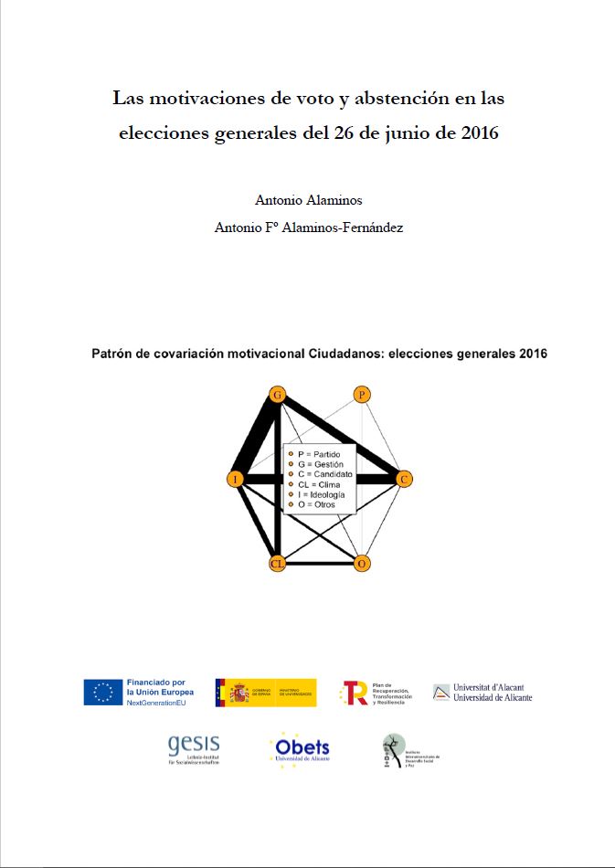 Imagen de portada del libro Las motivaciones de voto y abstención en las elecciones generales del 26 de junio de 2016