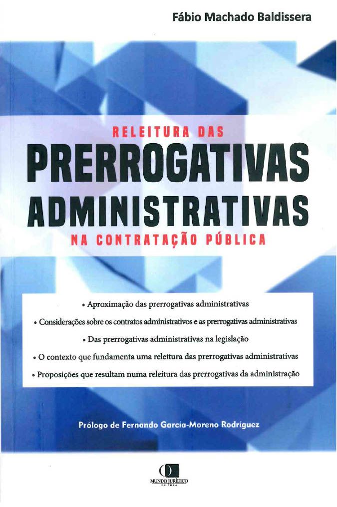 Imagen de portada del libro Releitura das prerrogativas administrativas na contratação pública